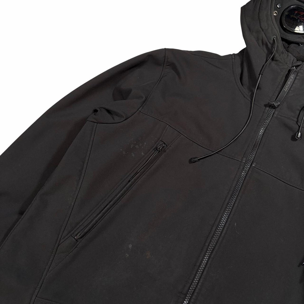 CP Company black soft shell goggle jacket (XL)