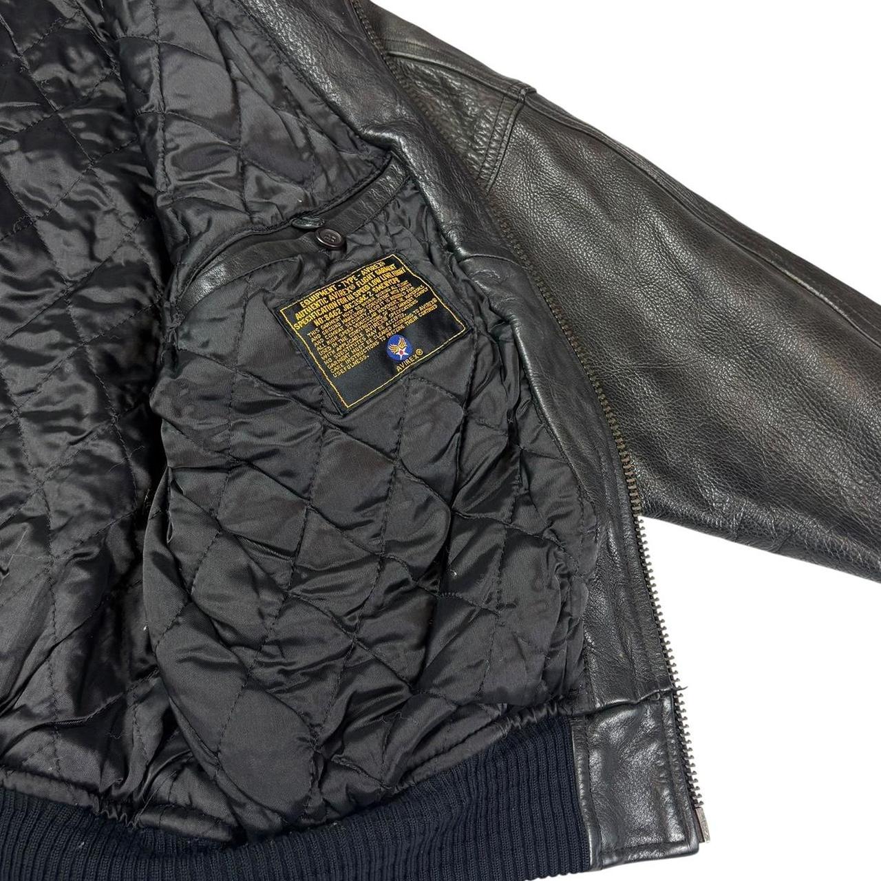 Avirex USA black leather jacket (S)