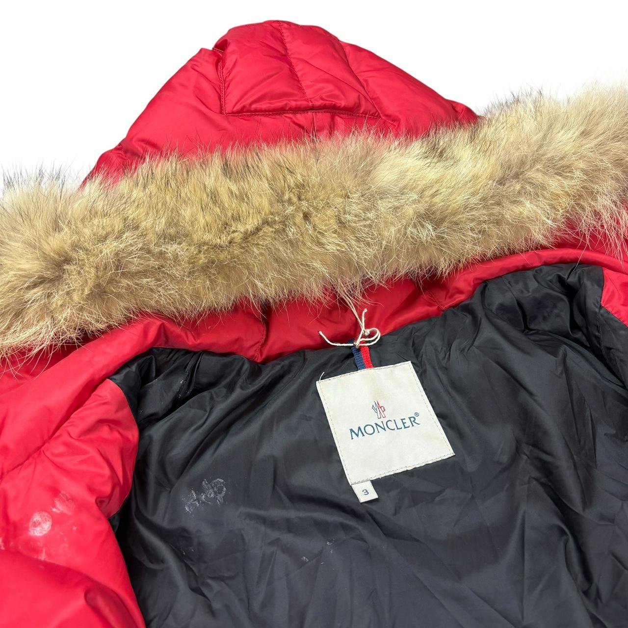 Moncler bulgarie fur hood down puffer jacket (L)