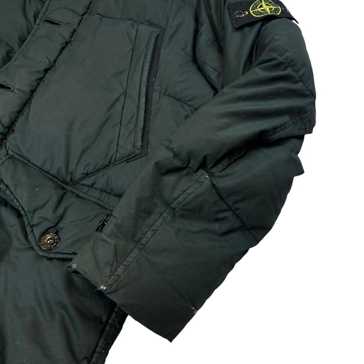 Stone island light resin treated cotton garment dyed down jacket