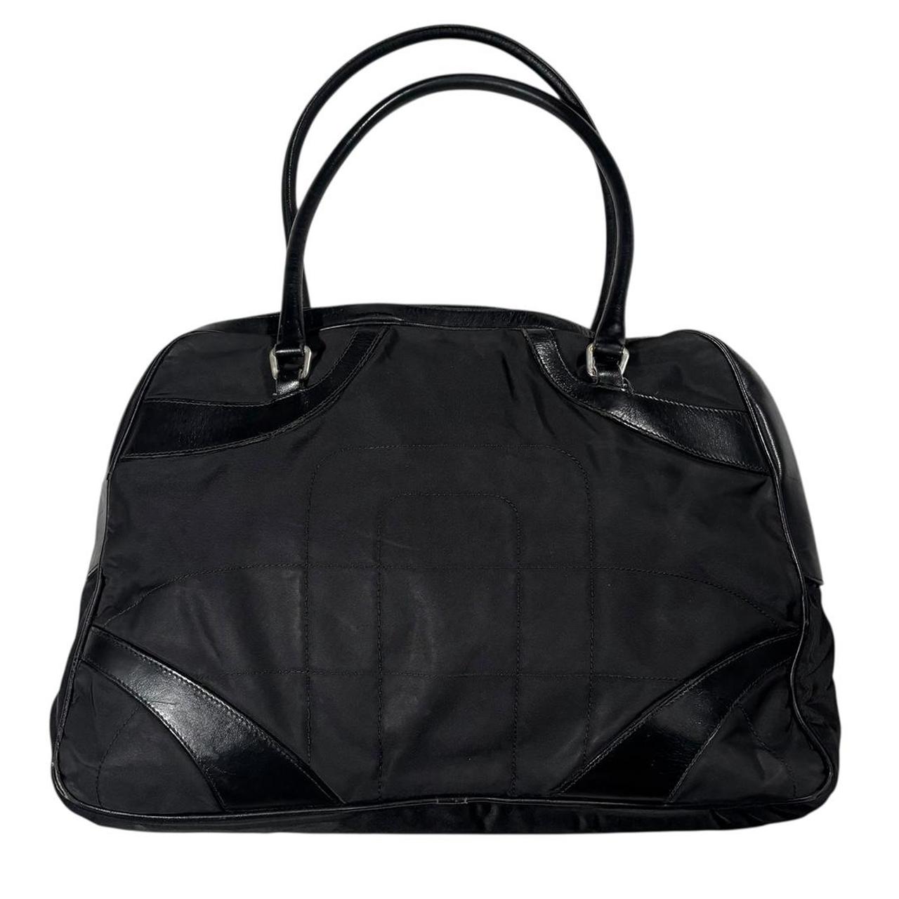 Prada tessuto black bowler shoulder bag