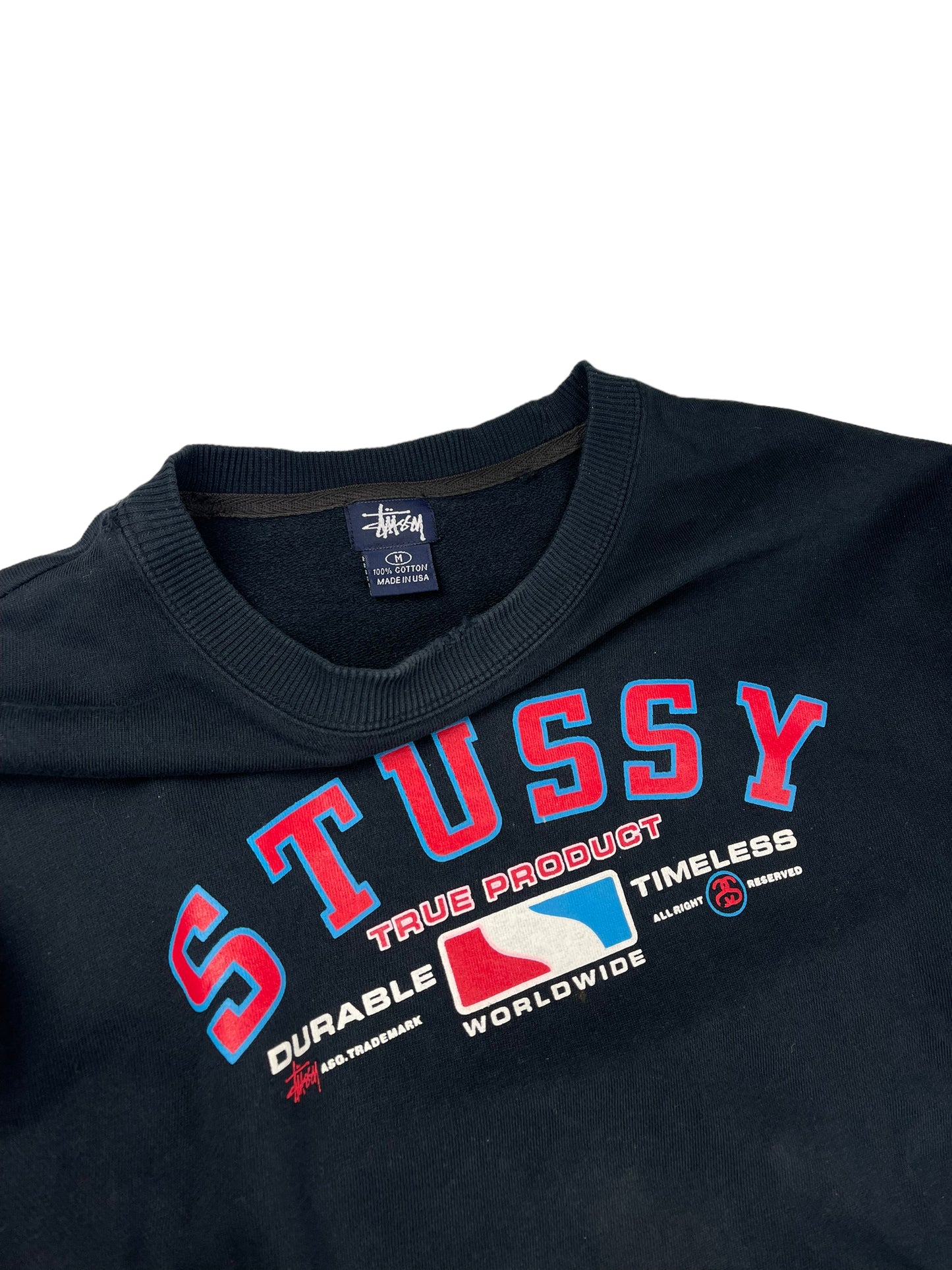 Vintage Stussy navy spellout pullover sweatshirt