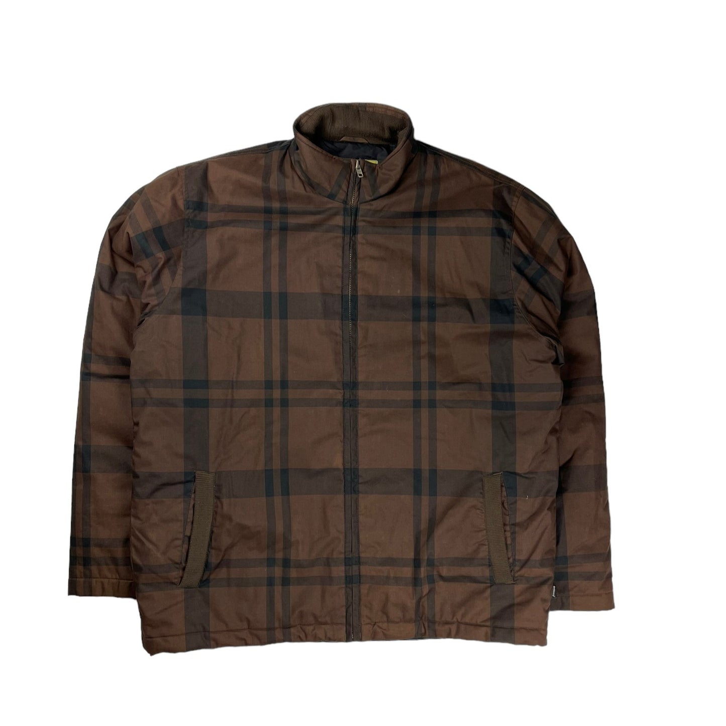 Stussy brown plaid print Thermolite plus jacket